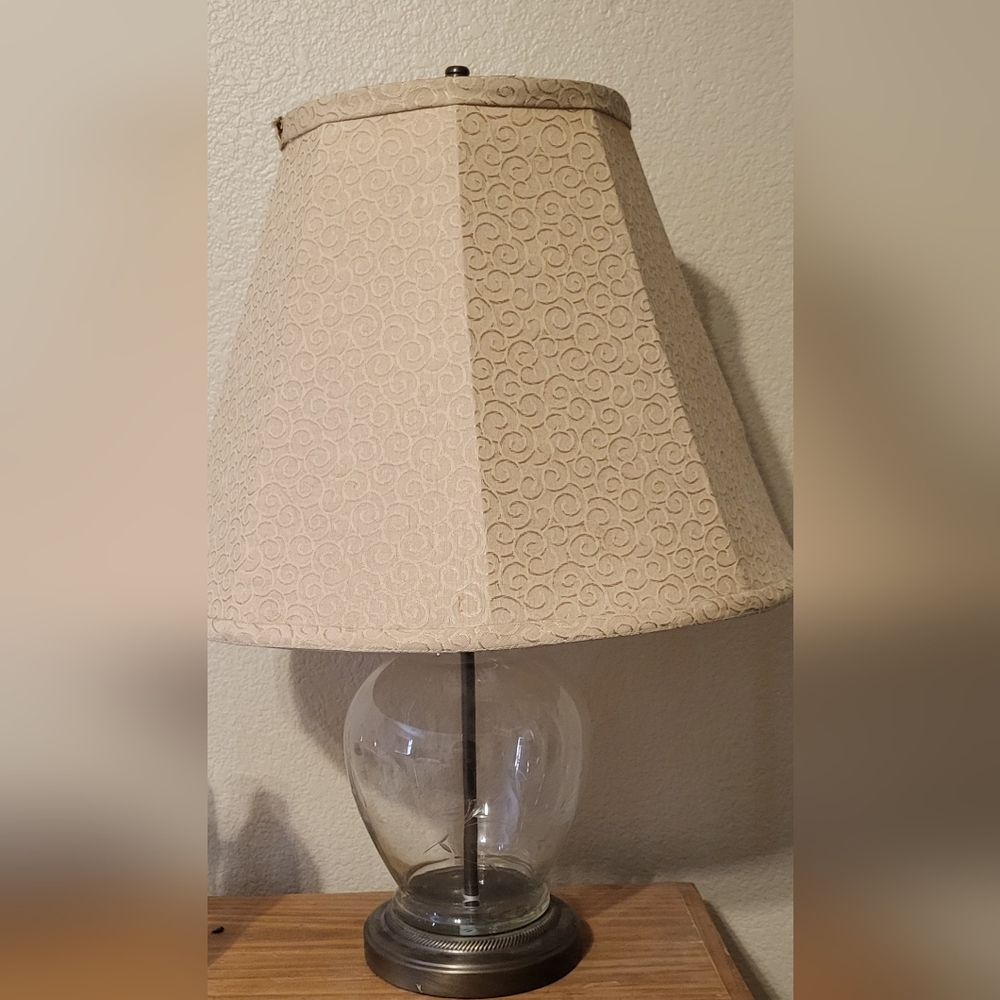 Princess House Crystal Decor Lamp Shade with Heritage floral pattern Texture